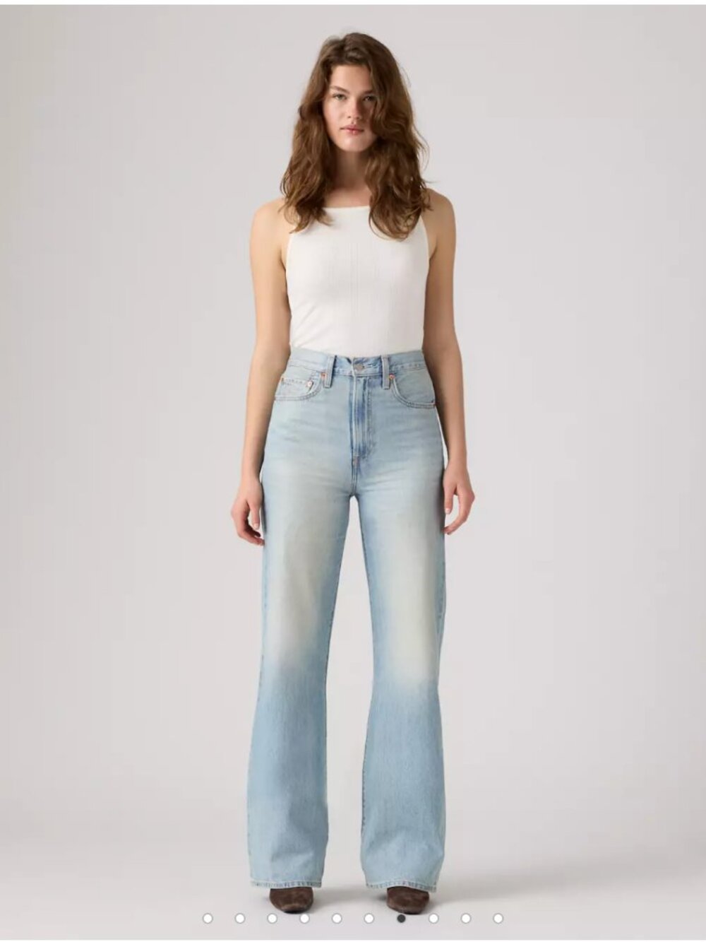 Levi's Ribcage Wide Leg Women's Jeans 26 x 34 High Gloss Medium Wash